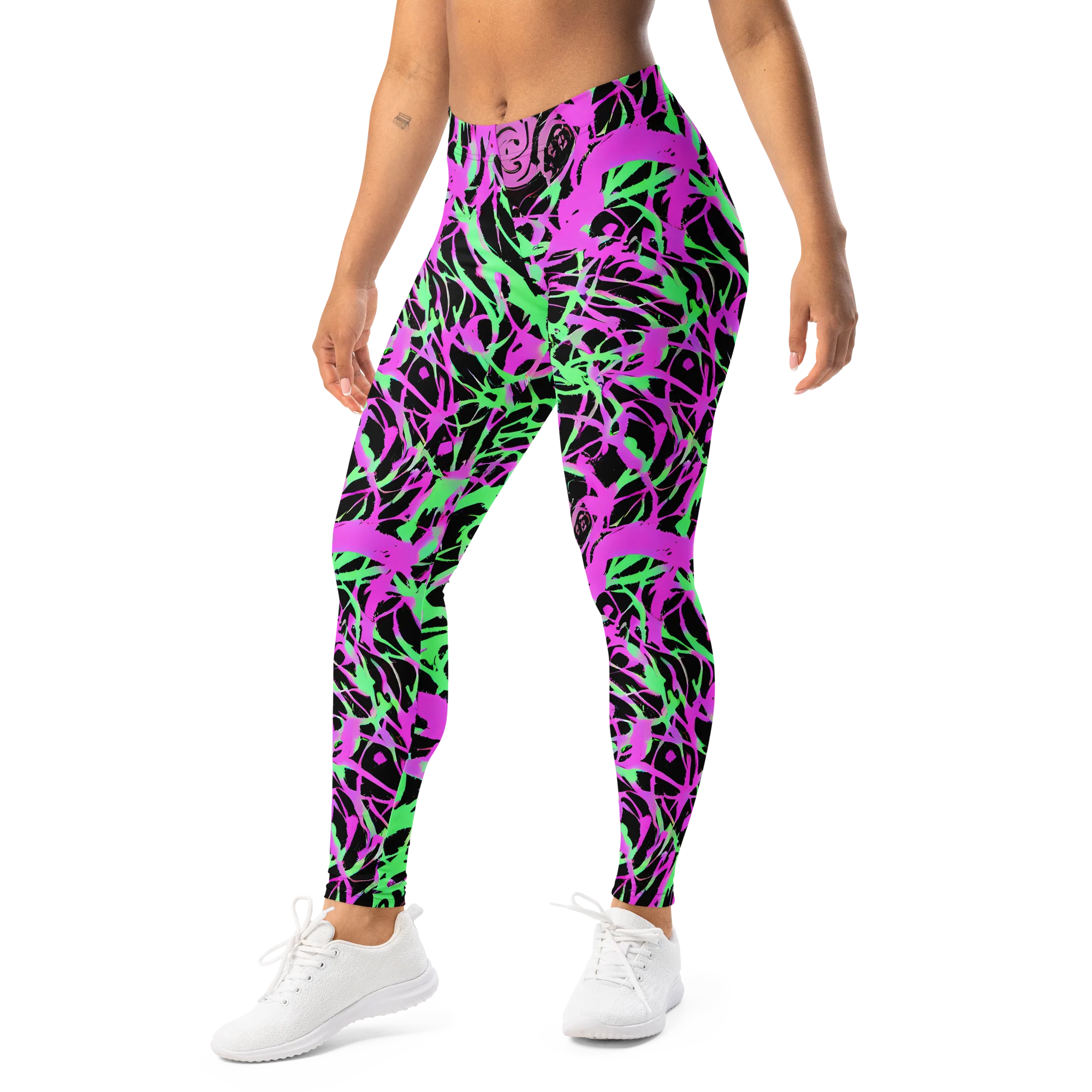 Neon Thorn on Leggings — Left Front