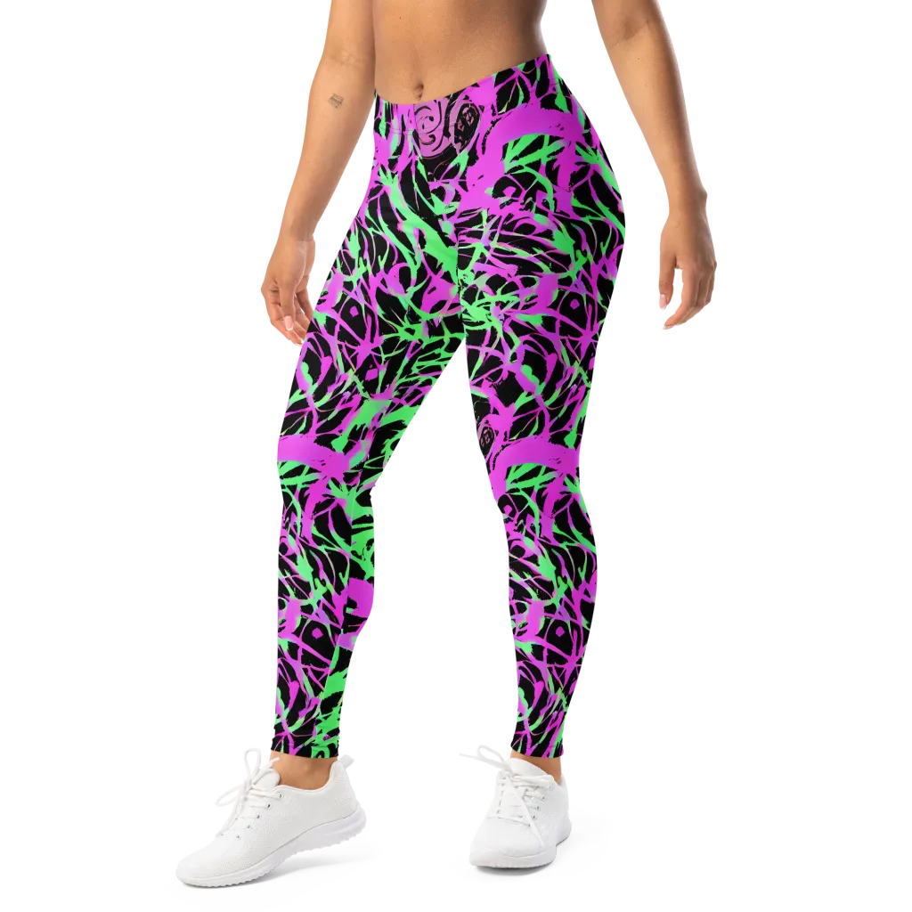 Neon Thorn on Leggings — Left Front