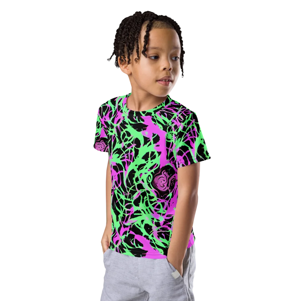 Neon Thorn on Kids Crew Neck T-Shirt — Left Front