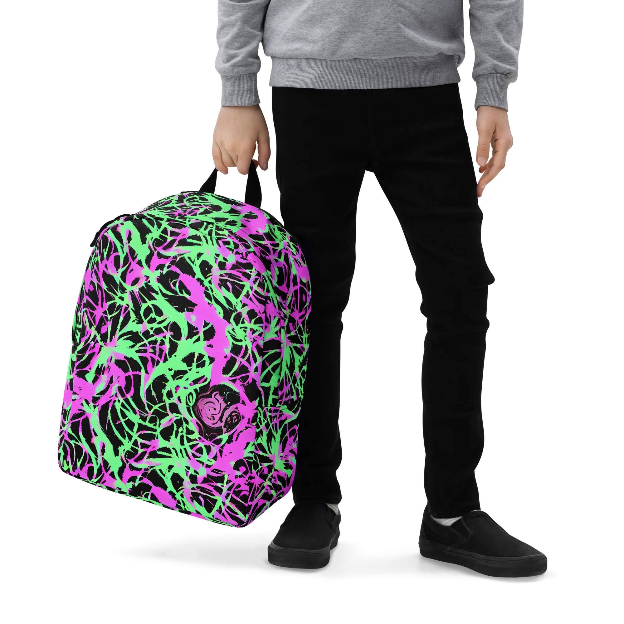 Neon Thorn on Minimalist Backpack — Zoomed-in