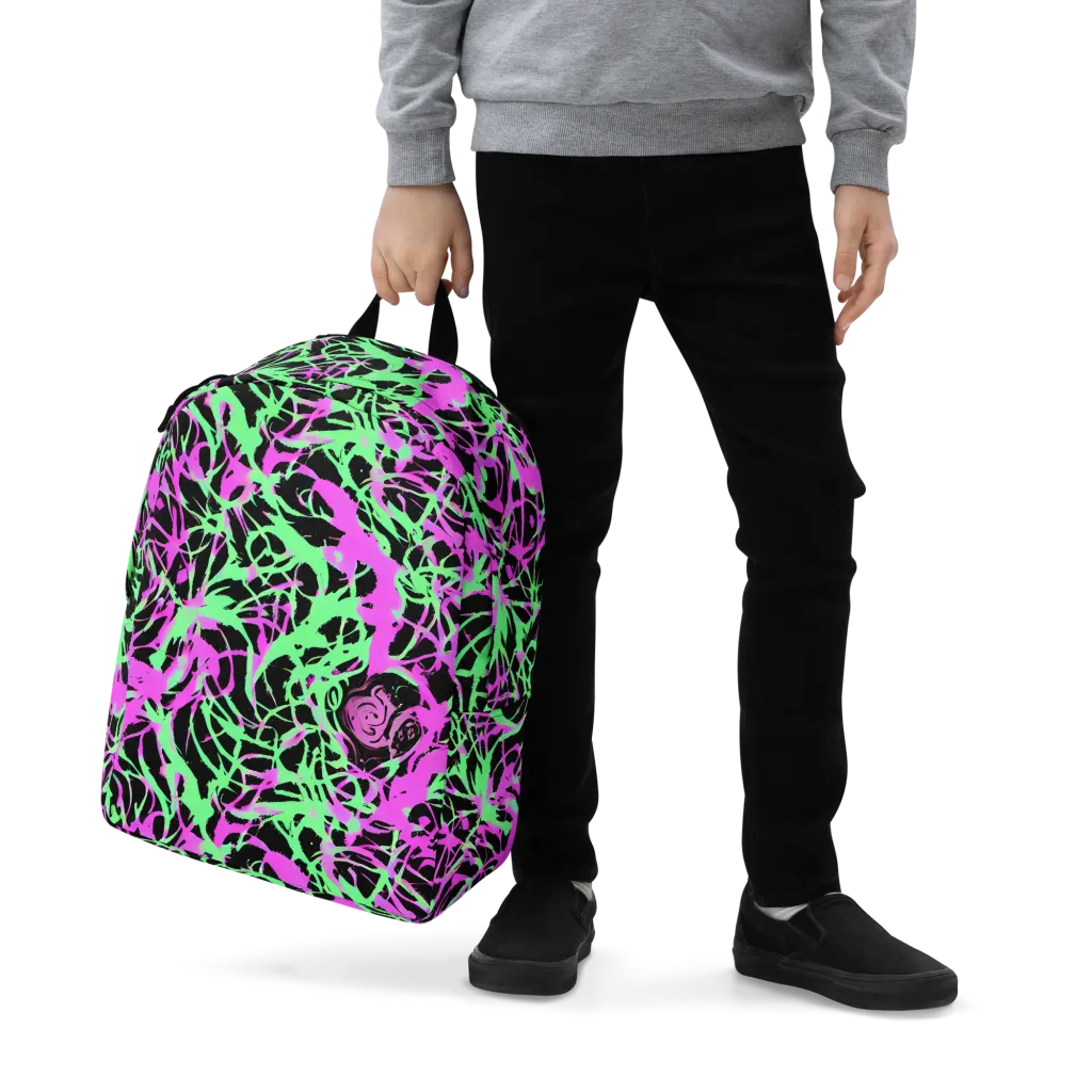 Neon Thorn on Minimalist Backpack — Zoomed-in