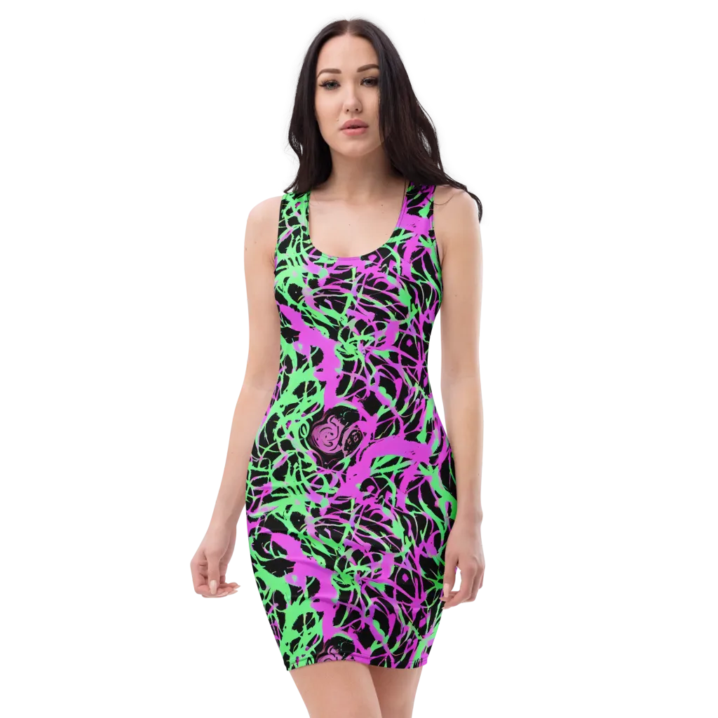 Neon Thorn on Bodycon Dress — Front
