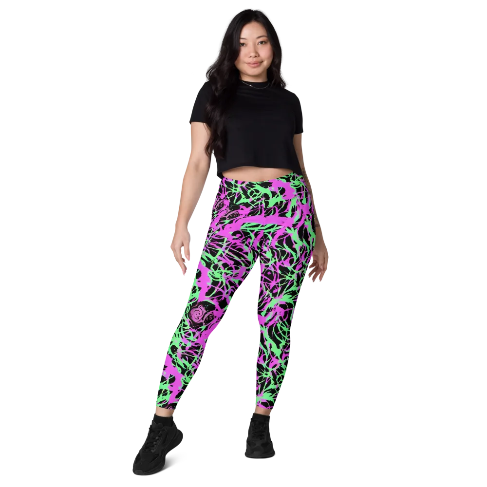 Neon Thorn on Leggings with Pockets — Front