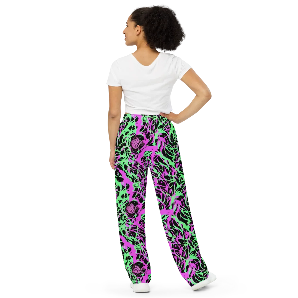Neon Thorn on Wide-Leg Pants — Back