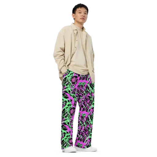Neon Thorn on a Wide-Leg Pants