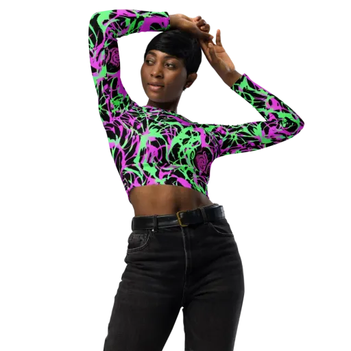 Neon Thorn on a Long Sleeve Crop Top