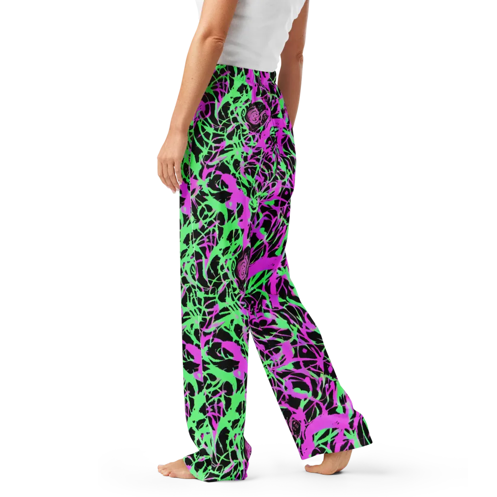 Neon Thorn on Women's Pajama Pants — Left