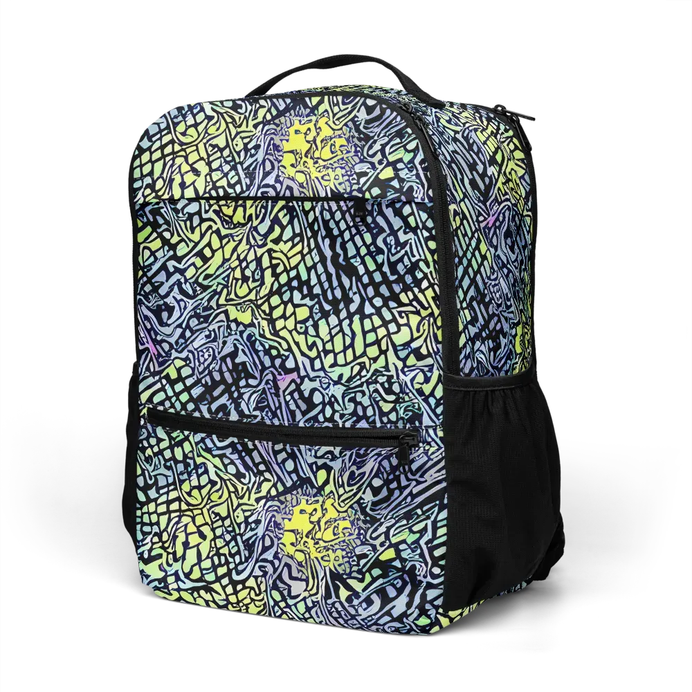 Ultraviolet Grid on Utility Backpack — Left Front