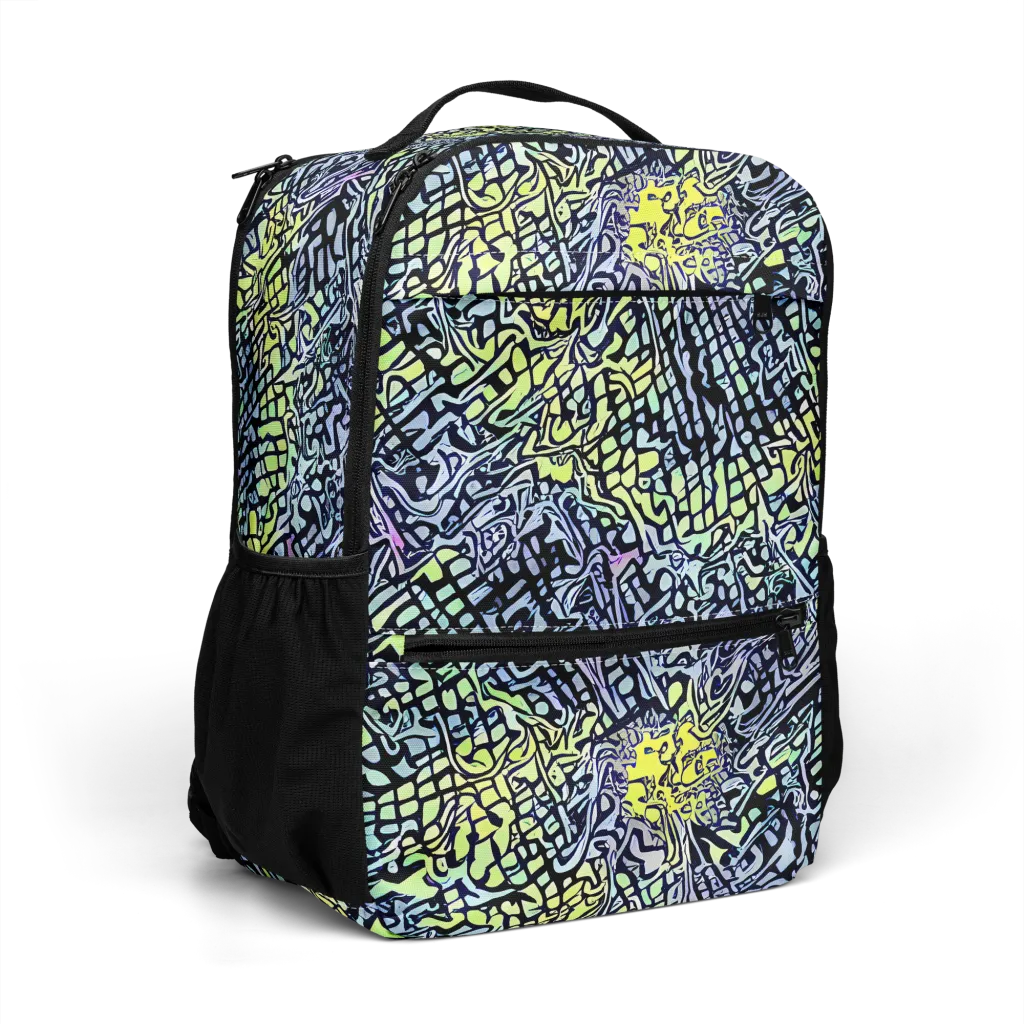 Ultraviolet Grid on Utility Backpack — Right Front