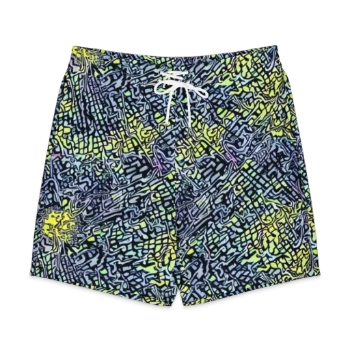 Ultraviolet Grid on a Men's Board Shorts
