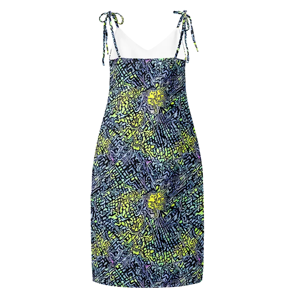 Ultraviolet Grid on Slip Dress — Back