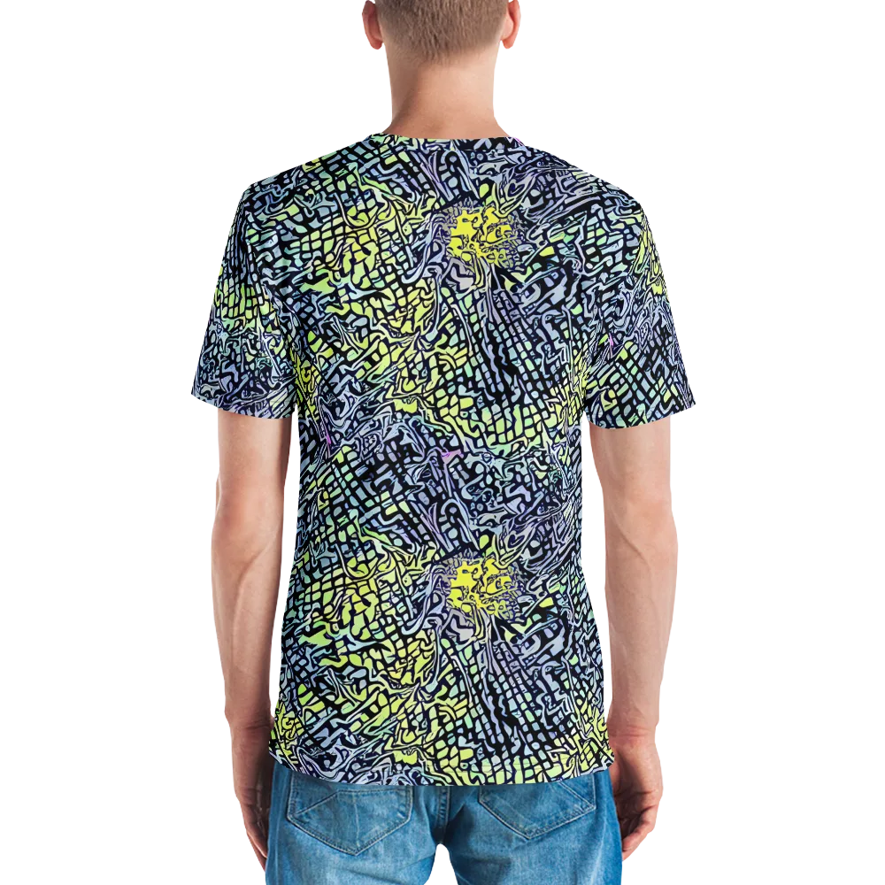 Ultraviolet Grid on Men's Crew Neck T-Shirt — Back