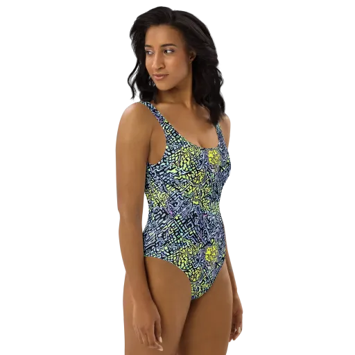 Ultraviolet Grid on a One-Piece Swimsuit