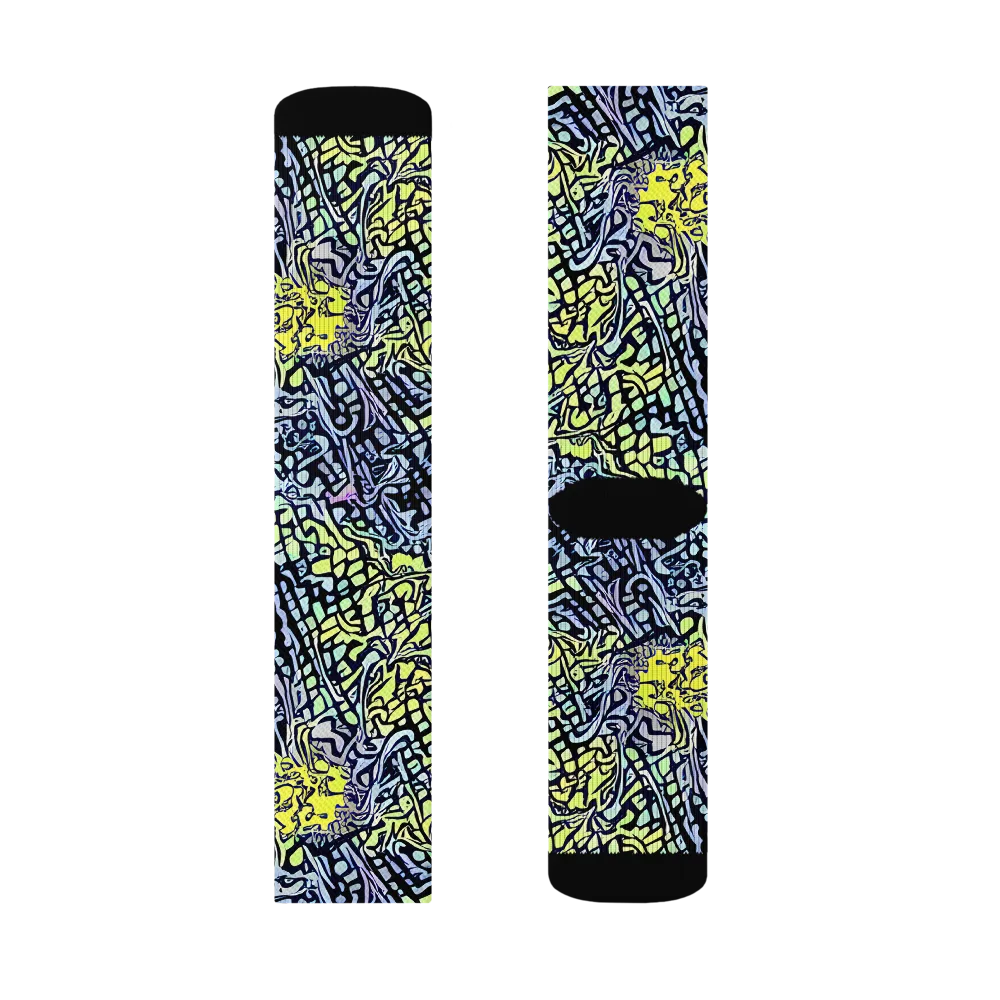 Ultraviolet Grid on Socks — Right Sock