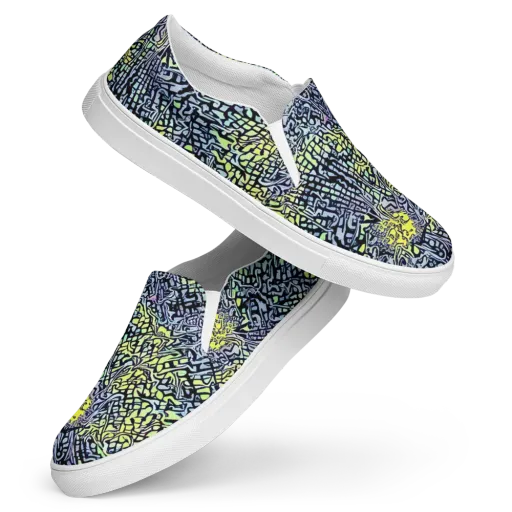 Ultraviolet Grid on a Women's Slip-On Canvas Shoes
