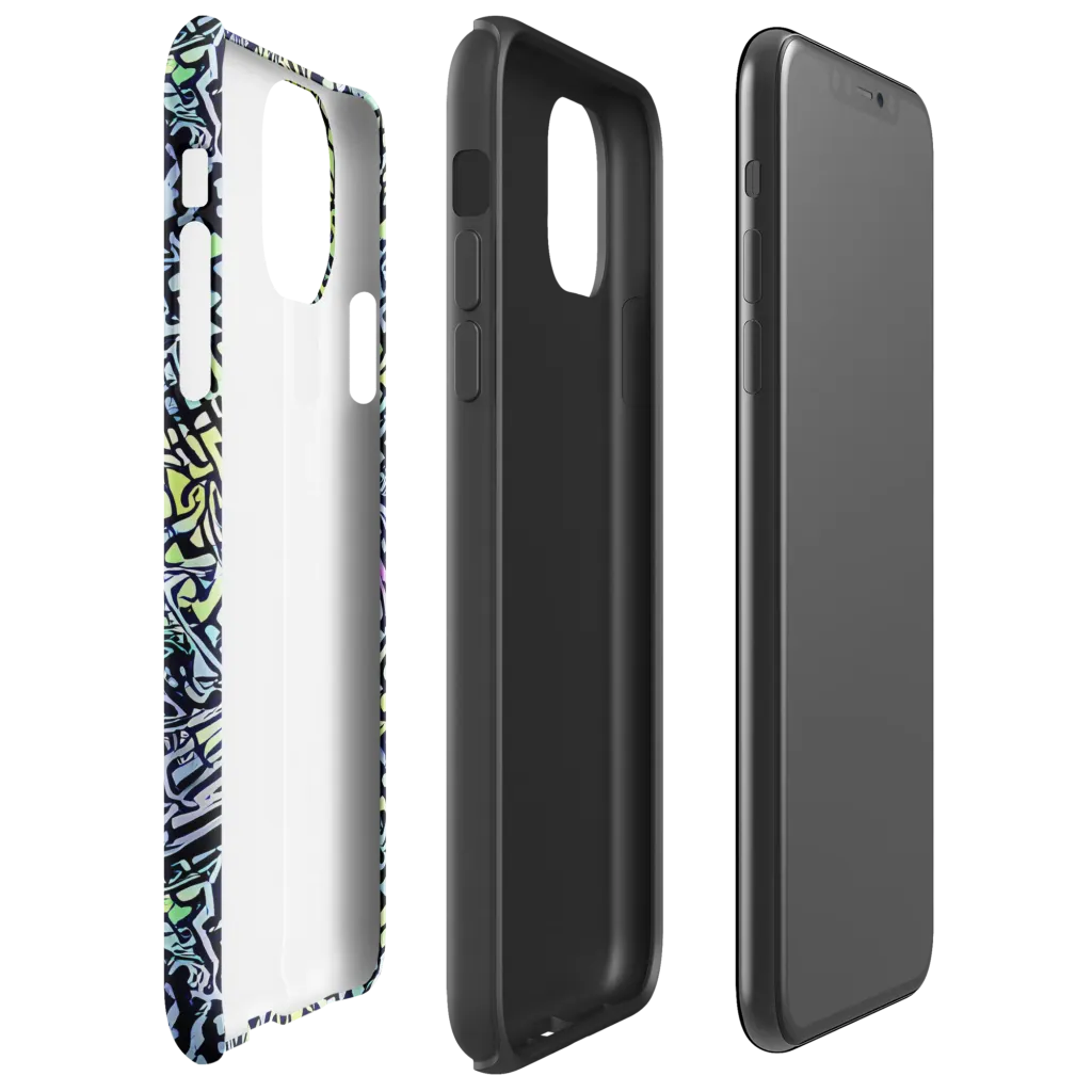 Ultraviolet Grid on Tough Case for iPhone® — Right