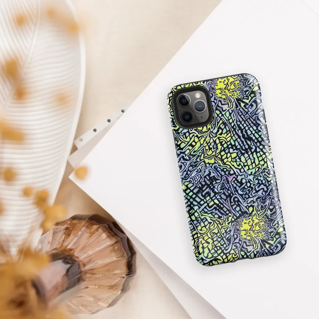 Ultraviolet Grid on Tough Case for iPhone® — Front