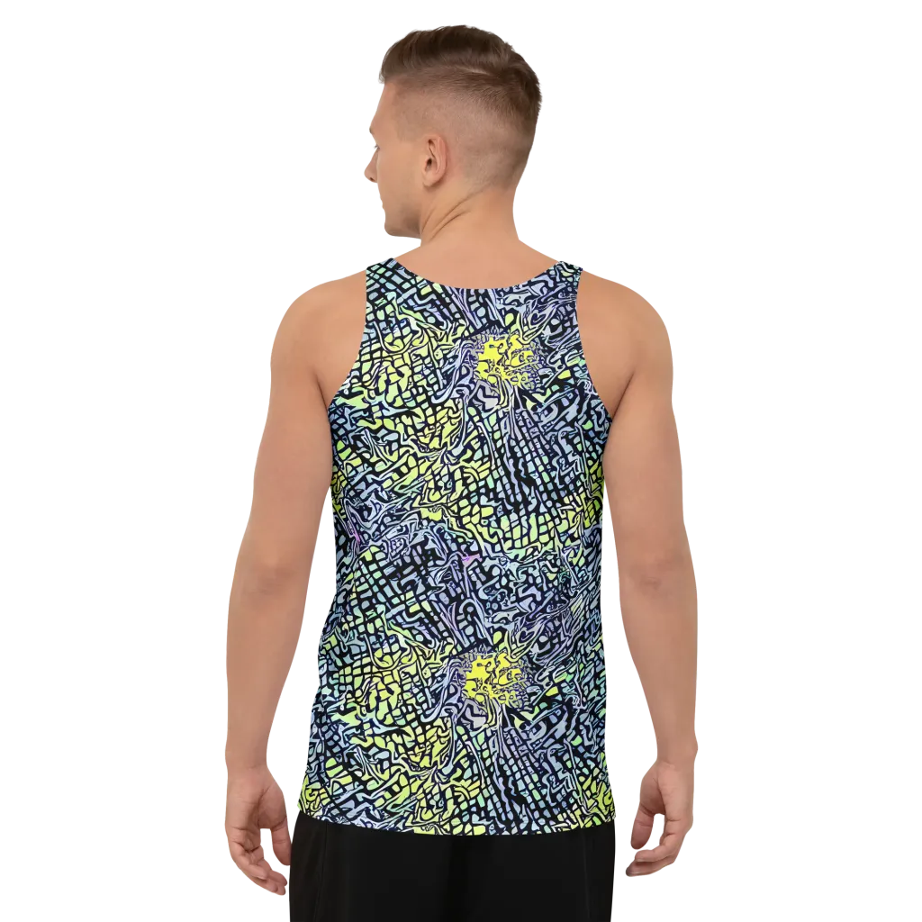 Ultraviolet Grid on Men's Tank Top — Back