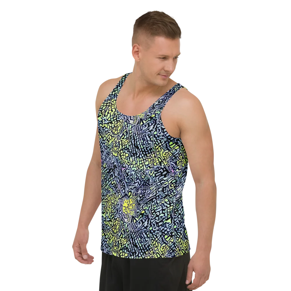 Ultraviolet Grid on Men's Tank Top — Left Front