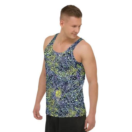 Ultraviolet Grid on a Men's Tank Top