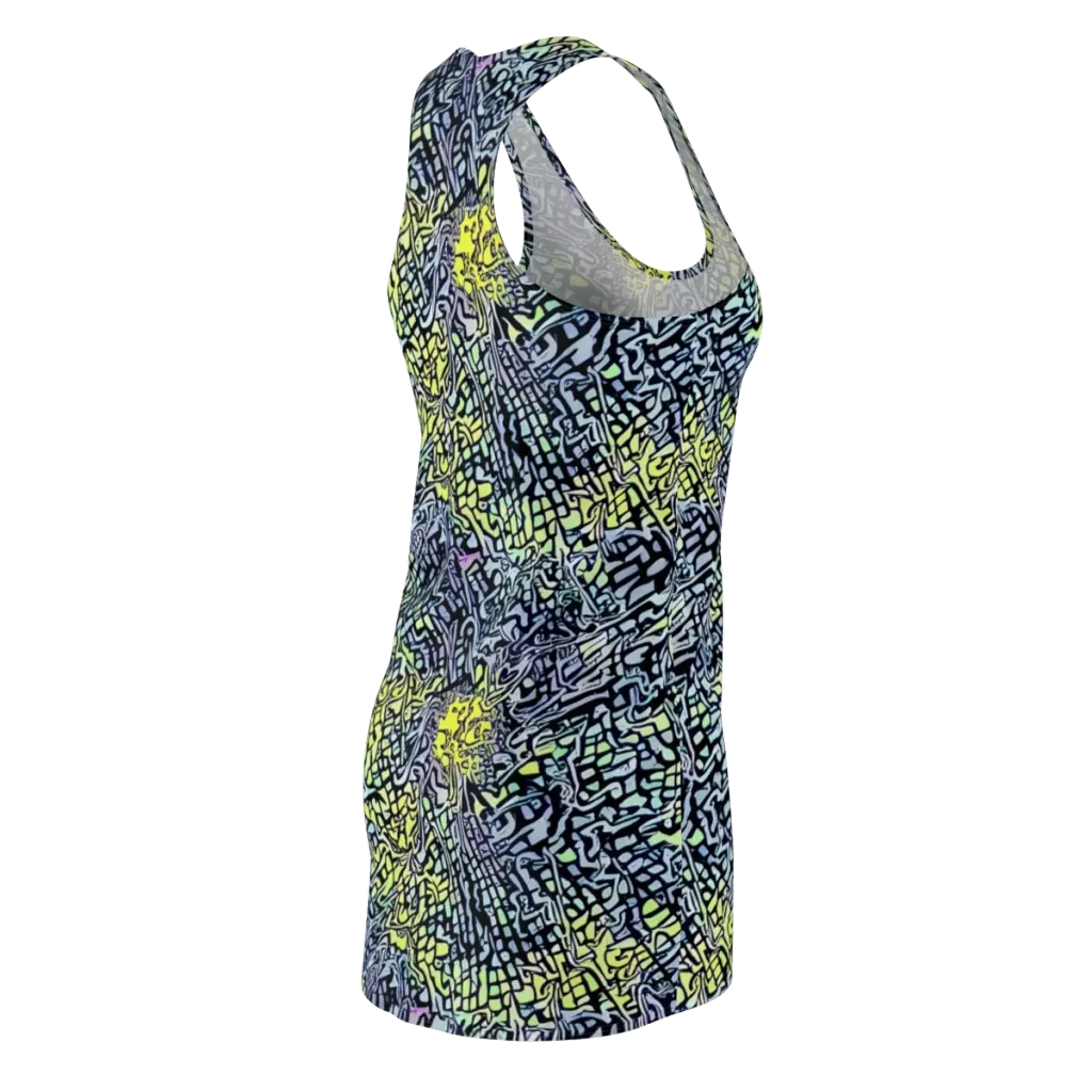 Ultraviolet Grid on Racerback Dress — Back Side