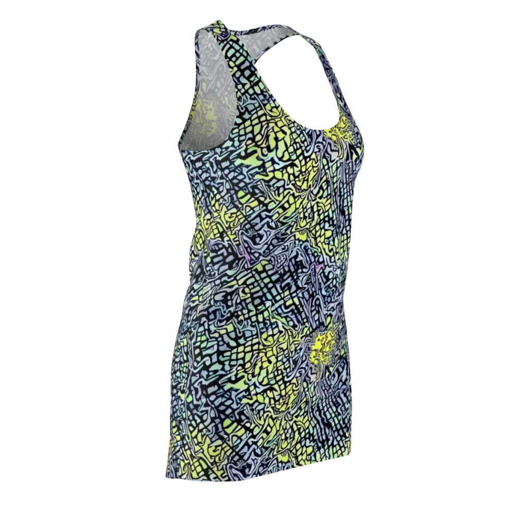 Ultraviolet Grid on Racerback Dress — Front Side