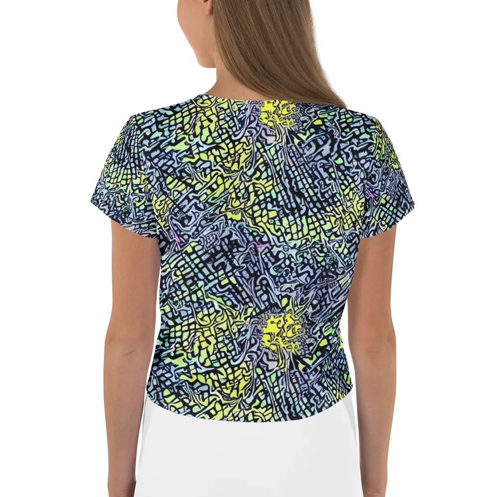 Ultraviolet Grid on Crop Tee — Back