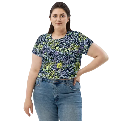 Ultraviolet Grid on a Crop Tee