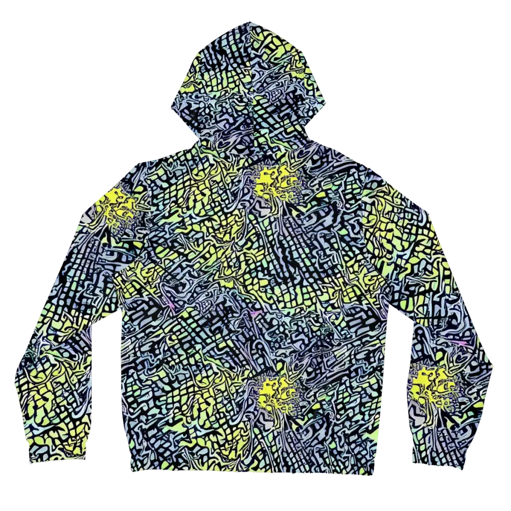 Ultraviolet Grid on Women's Full-Zip Hoodie — Back
