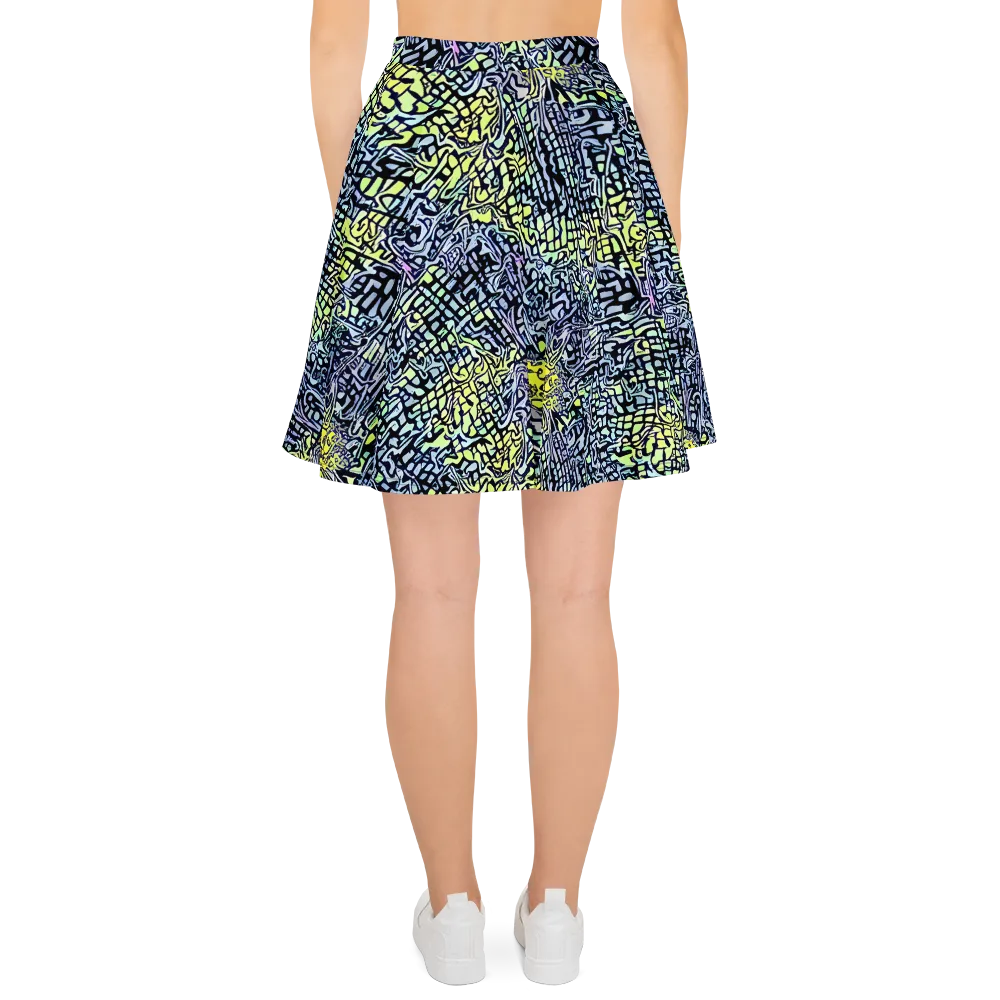 Ultraviolet Grid on Skater Skirt — Back