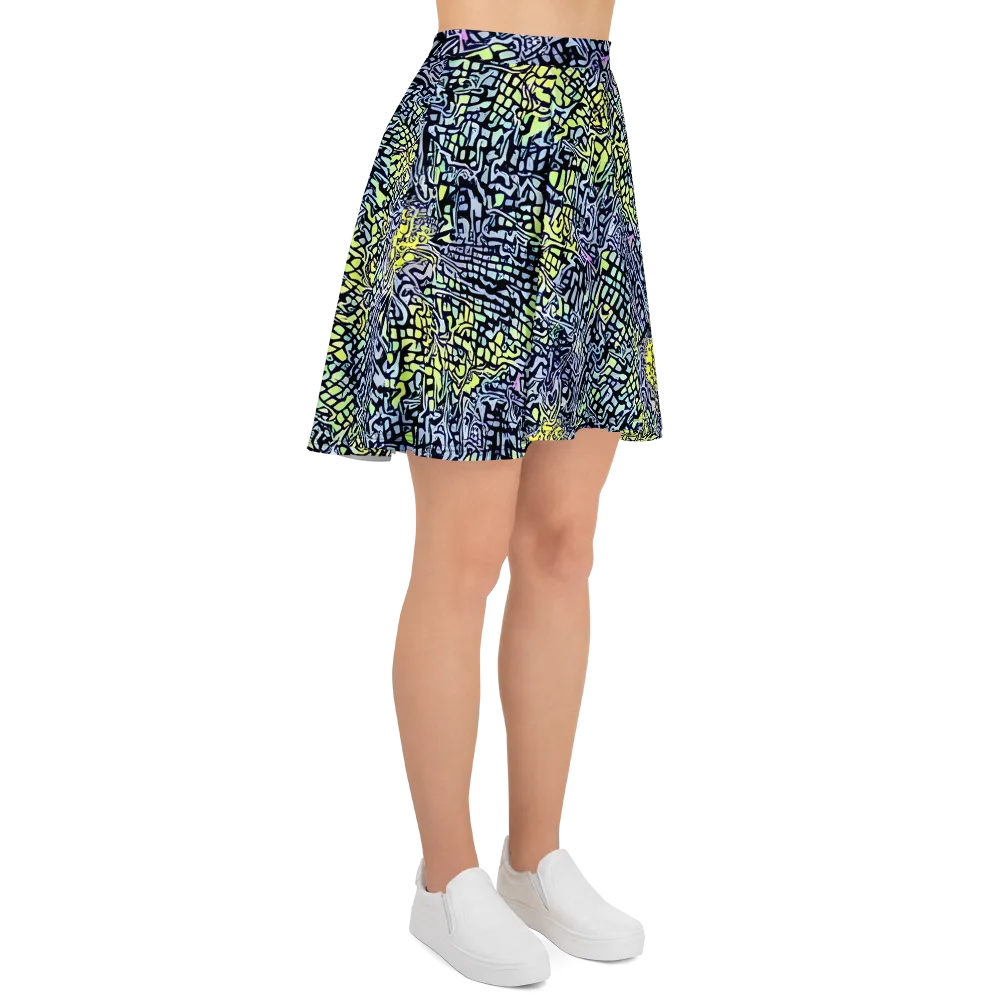 Ultraviolet Grid on Skater Skirt — Right