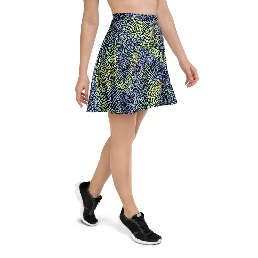 Ultraviolet Grid on Skater Skirt — Right