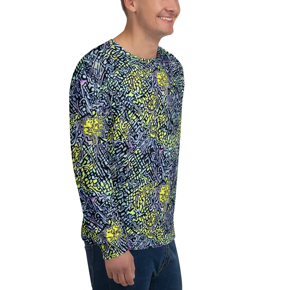 Ultraviolet Grid on Sweatshirt — Right Front