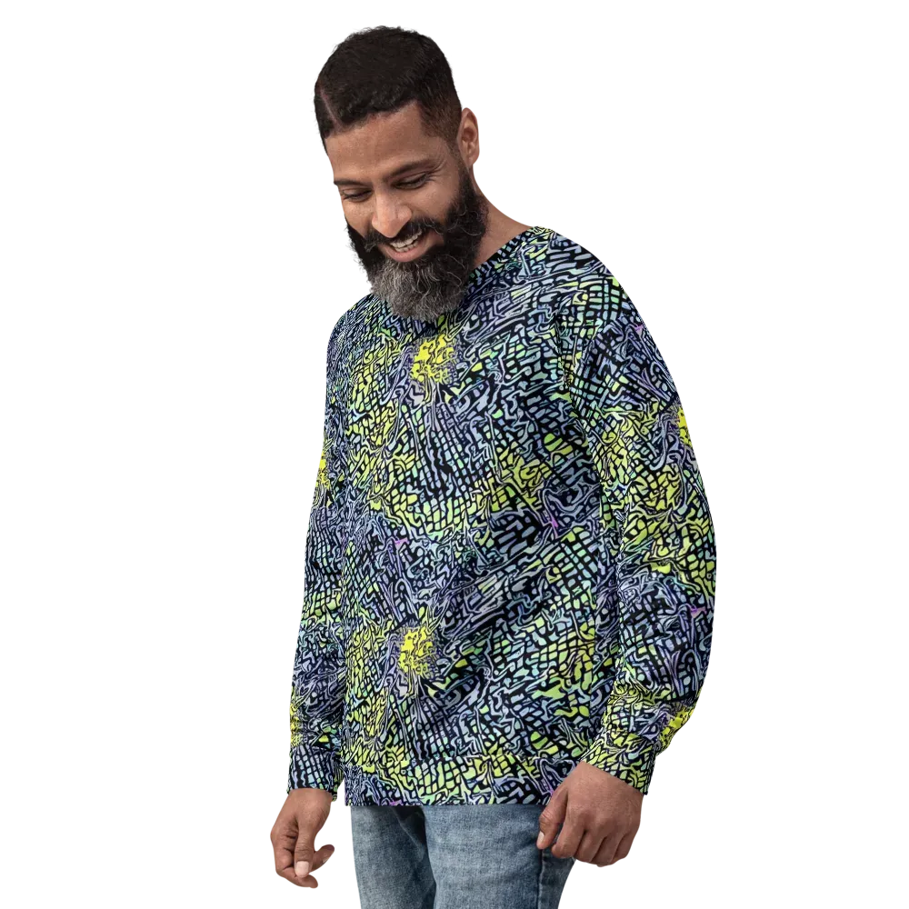 Ultraviolet Grid on Sweatshirt — Left Front