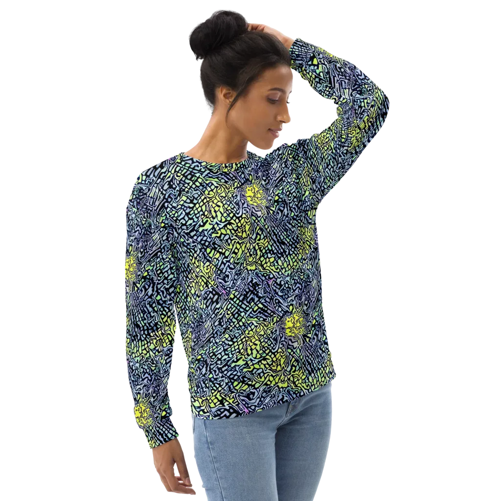 Ultraviolet Grid on Sweatshirt — Right Front