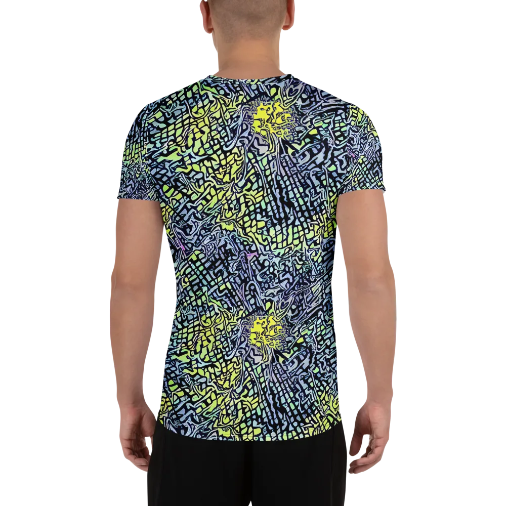 Ultraviolet Grid on Men's Athletic T-Shirt — Back