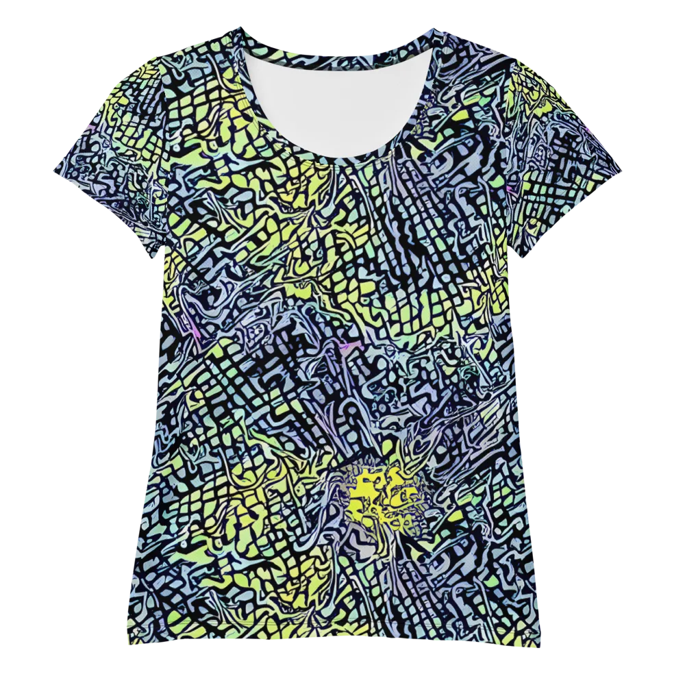 Ultraviolet Grid on Women's Athletic T-Shirt — Front