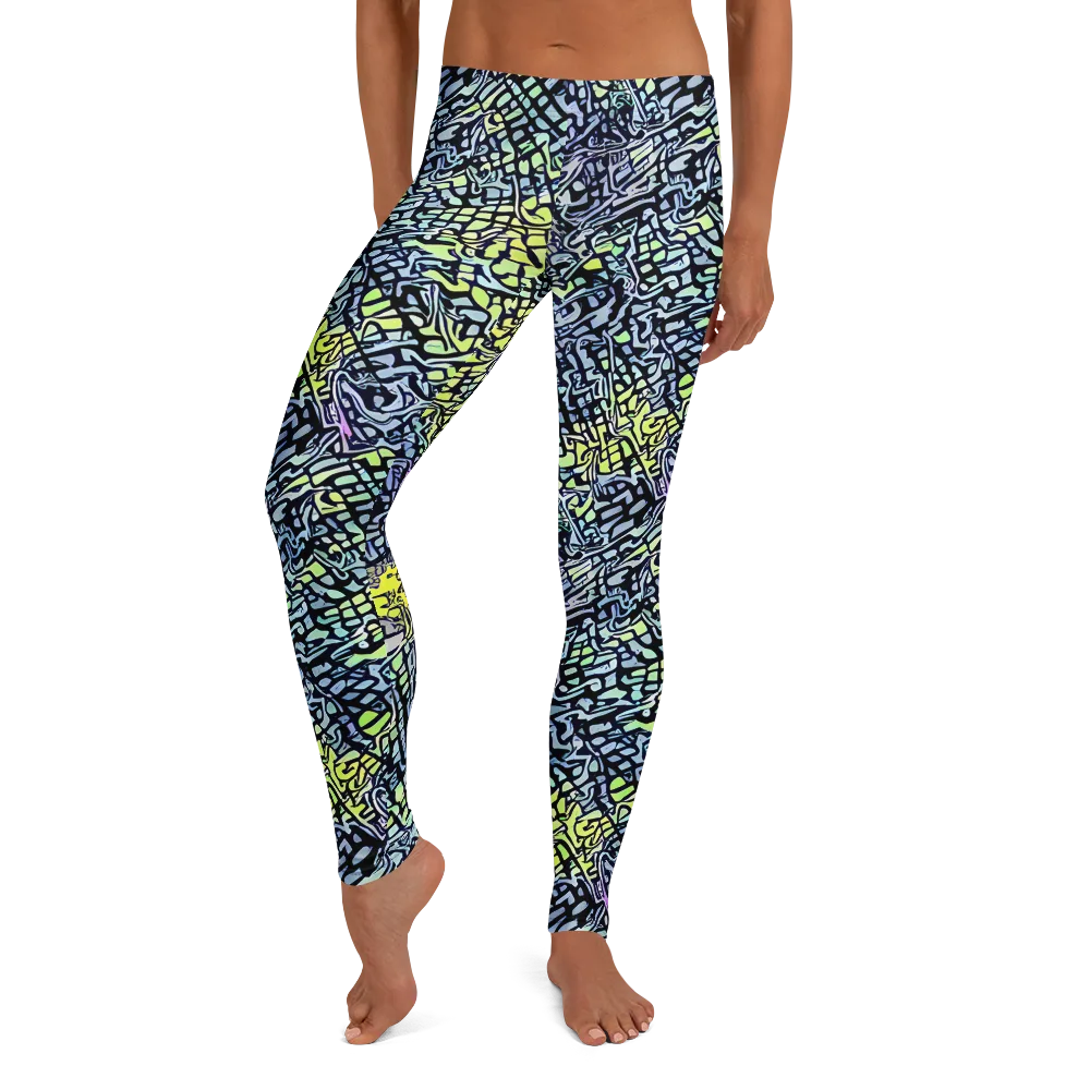 Ultraviolet Grid on Leggings — Front