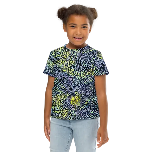 Ultraviolet Grid on a Kids Crew Neck T-Shirt