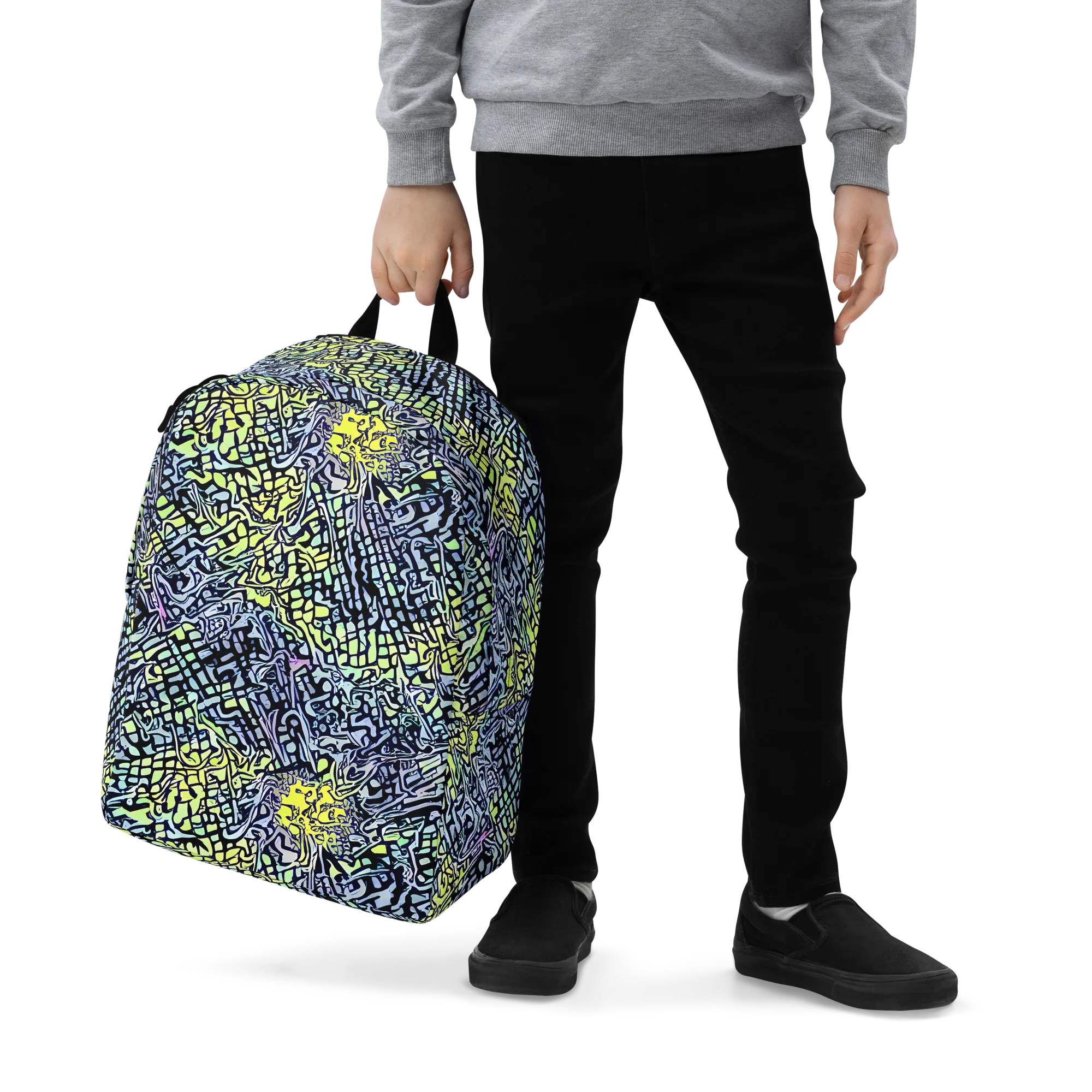 Ultraviolet Grid on Minimalist Backpack — Zoomed-in