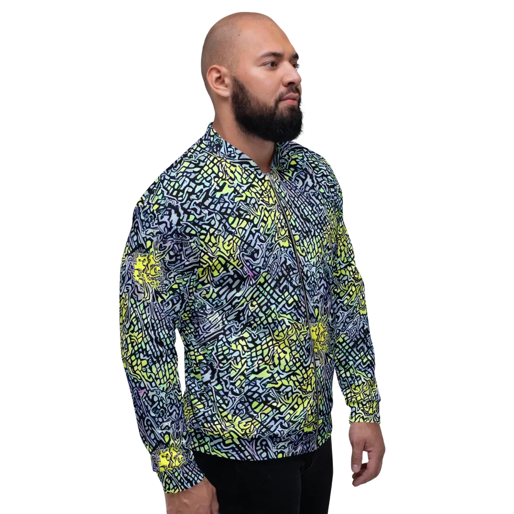 Ultraviolet Grid on Bomber Jacket — Right