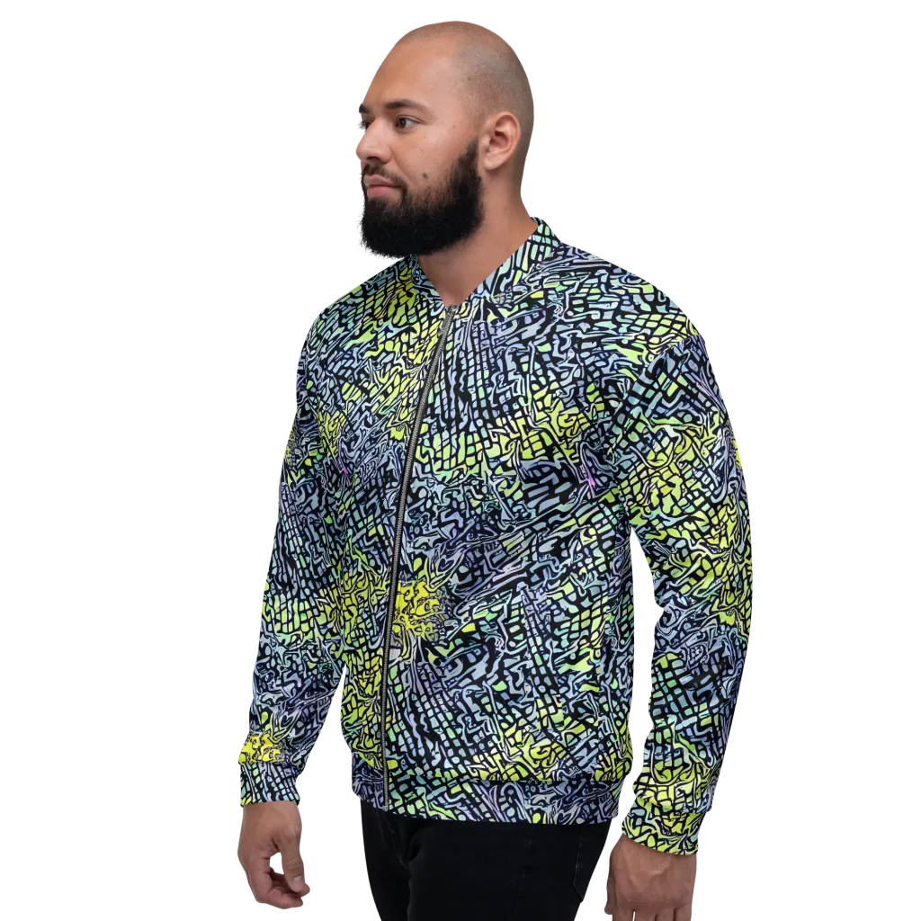 Ultraviolet Grid on Bomber Jacket — Left