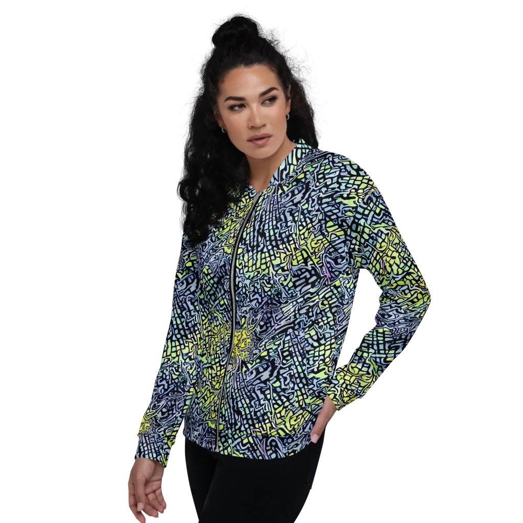 Ultraviolet Grid on Bomber Jacket — Left
