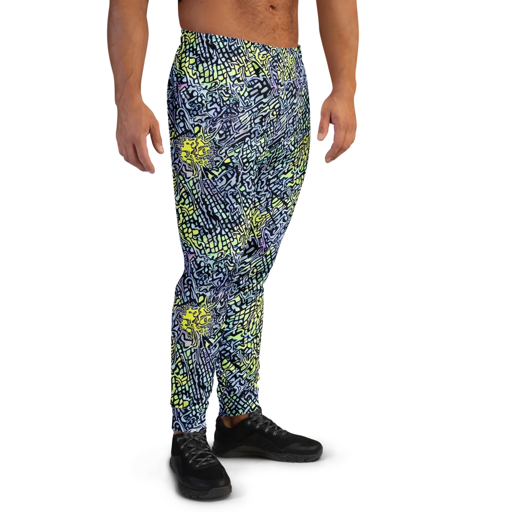 Ultraviolet Grid on Men's Joggers — Right