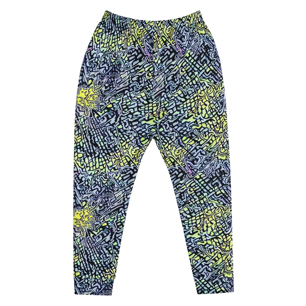 Ultraviolet Grid on Men's Joggers — Front