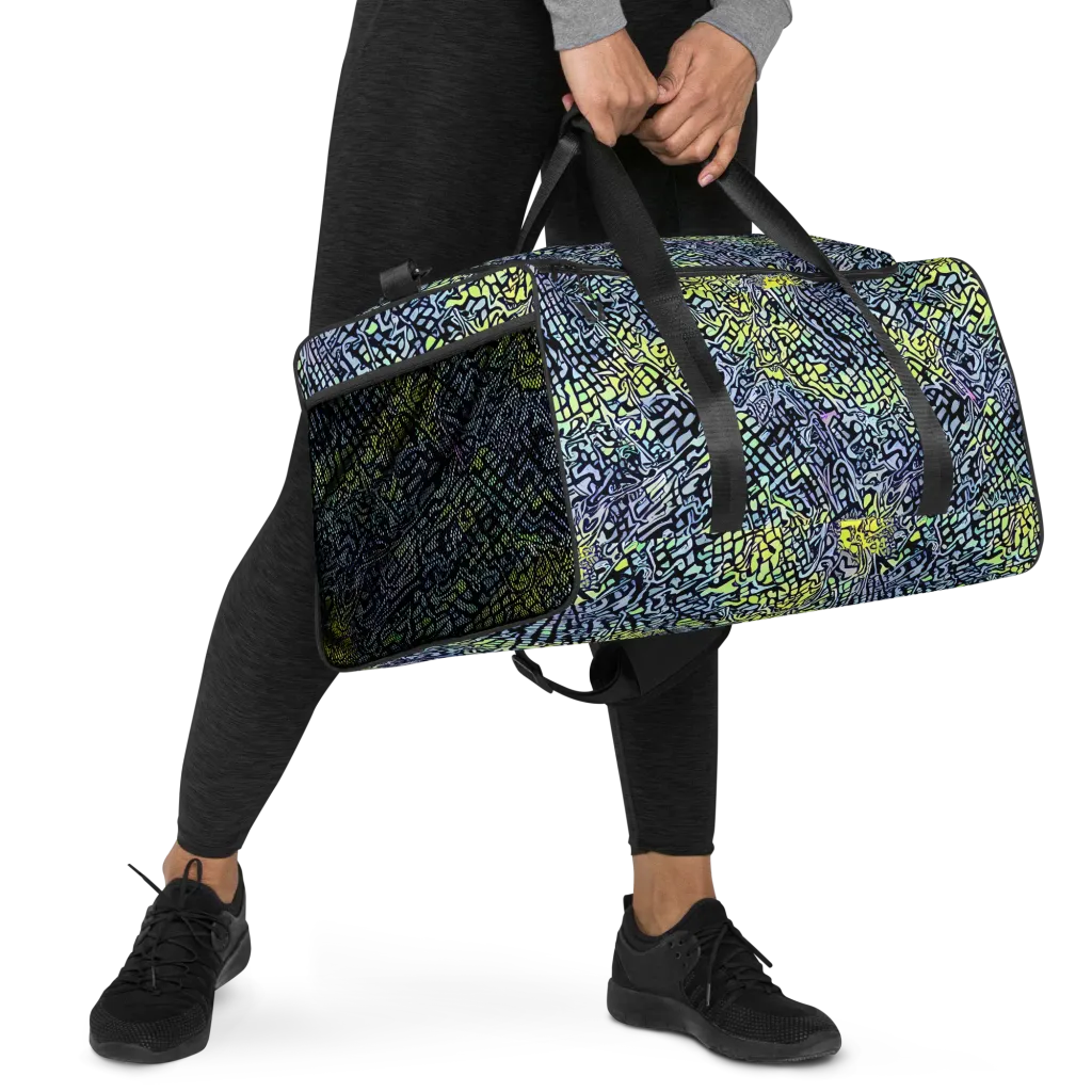 Ultraviolet Grid on Duffle Bag — Right Front