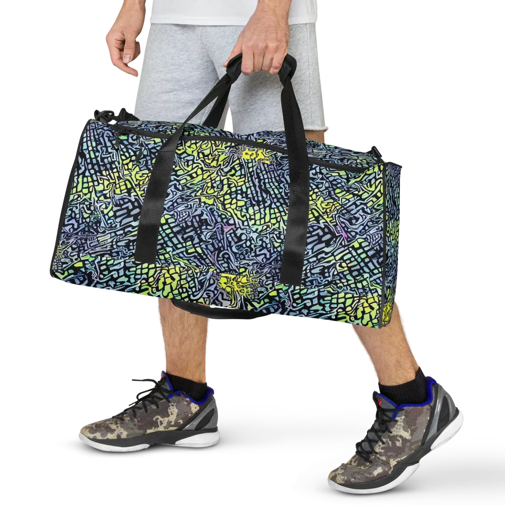 Ultraviolet Grid on Duffle Bag — Front