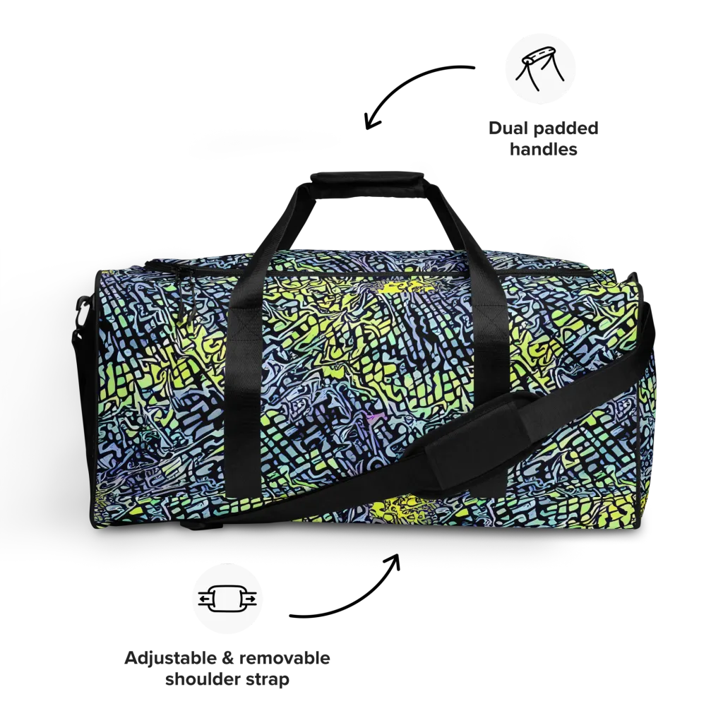 Ultraviolet Grid on Duffle Bag — Front