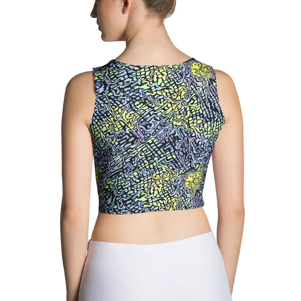 Ultraviolet Grid on Crop Top — Back