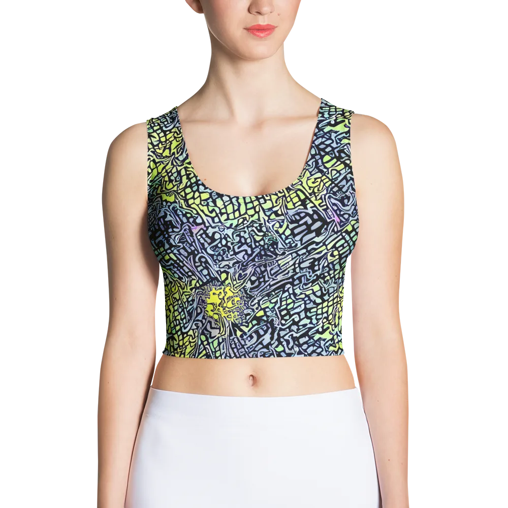 Ultraviolet Grid on Crop Top — Front